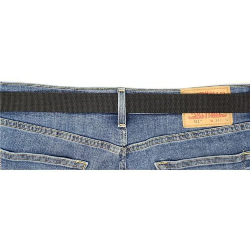 Canvas Web Belt Military Style with Black Buckle and Tip 56